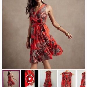 Banana Republic Asymmetrical Red Dress